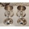 Paire de pots couverts en métal argenté 20ème siècle