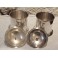 Paire de pots couverts en métal argenté 20ème siècle