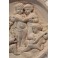 Médaillon en terre cuite Putti musiciens fin 19ème siècle