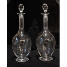 Paire de carafes en cristal taillé style Art déco vers 1930