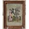 Deux gravures aquarellées 'L'eau et le feu' vers 1800, époque Empire