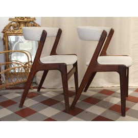 Paire de chaises modèle T21 Fire de Kai Kristiansen vers 1960