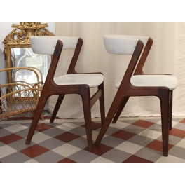 Paire de chaises modèle T21 Fire de Kai Kristiansen vers 1960
