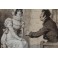 Dessin à l'encre et gouache 'La Visite' Édouard François Zier (1856-1924)