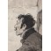 Dessin à l'encre et gouache 'La Visite' Édouard François Zier (1856-1924)