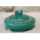 Boîte en faïence bleu-vert Verceram vers 1950-1960