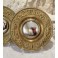 Paire de miroirs de sorcières laiton repoussé fin 19ème siècle