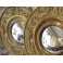 Paire de miroirs de sorcières laiton repoussé fin 19ème siècle