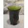 Vase noir et vert en faïence Blanche Letalle (1901-1990) St Clément vers 1950