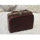 Sac miniature en cuir et miroir biseauté vers 1900