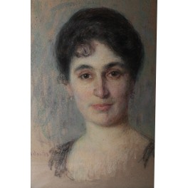 Pastel portrait de femme signé André Davids né en 1870