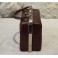 Sac miniature en cuir et miroir biseauté vers 1900