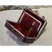 Sac miniature en cuir et miroir biseauté vers 1900