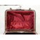 Sac miniature en cuir et miroir biseauté vers 1900