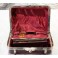 Sac miniature en cuir et miroir biseauté vers 1900