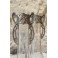 Paire de vase en verre et monture en métal argenté Art Nouveau, vers 1900