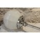 Lampe en métal chromé et globe en verre, style Art Déco, époque 20ème siècle