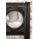 Élément de boiserie en bois noirci avec verre bombé et vitrail, fin 19ème siècle