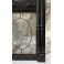 Élément de boiserie en bois noirci avec verre bombé et vitrail, fin 19ème siècle