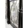 Élément de boiserie en bois noirci avec verre bombé et vitrail, fin 19ème siècle