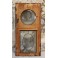Élément de boiserie en bois noirci avec verre bombé et vitrail, fin 19ème siècle
