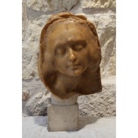Étude de sculpture en cire 'Tête de femme' début 20ème siècle