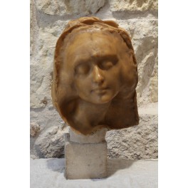 Étude de sculpture en cire 'Tête de femme' début 20ème siècle