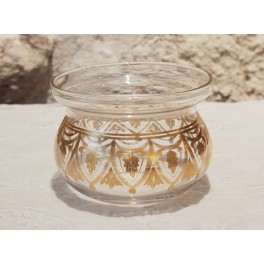 Pot en verre avec décor à l'or époque milieu 19ème siècle