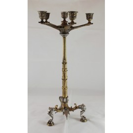 Chandelier en bronze à double patine fin 19ème siècle