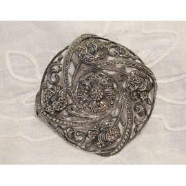 Broche circulaire en argent 935, travail allemand de la 1ère moitié du 20ème siècle