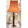 Grande lampe en bois doré et incrustations Asie, 20ème siècle
