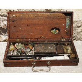Bo&icirc;te et palette de peintre Lefranc Bourgeois, entre 1900 et 1920