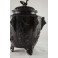 Grand pot couvert, brûle-parfum, en bronze à patine brune oiseaux et végétations, Chine, 20ème siècle