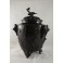 Grand pot couvert, brûle-parfum, en bronze à patine brune oiseaux et végétations, Chine, 20ème siècle