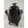 Grand pot couvert, brûle-parfum, en bronze à patine brune oiseaux et végétations, Chine, 20ème siècle