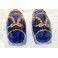 Paire de vases en verre bleu et or fin 19ème siècle
