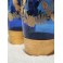 Paire de vases en verre bleu et or fin 19ème siècle