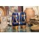 Paire de vases en verre bleu et or fin 19ème siècle