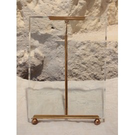 Grand cadre en verre biseaut&eacute; et laiton, 1&egrave;re moiti&eacute; du 20&egrave;me