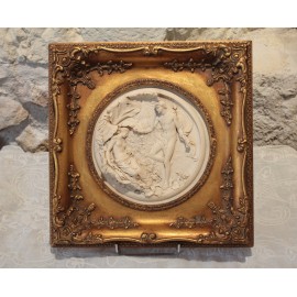 Marbre m&eacute;daillon en haut-relief 'Le sommeil de Titania et Ob&eacute;ron' Edward William Wyon (1811-1885)