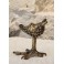 Sculpture, lampe à huile en bronze doré tête de faune et patte d'oiseau 19ème siècle