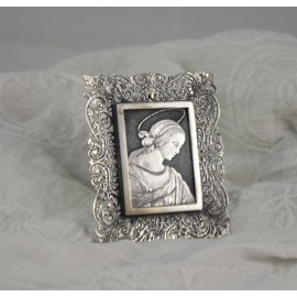 Cadre &agrave; poser 'Vierge Marie' en argent massif 800/1000, Travail italien 20&egrave;me si&egrave;cle