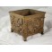 Pot ou cache-pot en bronze oiseaux et végétation, Asie, 20ème siècle