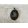 Médaillon double porte photo en bois, argent et chiffré, Napoléon III, fin 19ème siècle