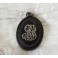 Médaillon double porte photo en bois, argent et chiffré, Napoléon III, fin 19ème siècle