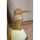 Lampe réglable oiseau en laiton doré et abat-jour 20ème siècle