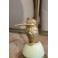 Lampe réglable oiseau en laiton doré et abat-jour 20ème siècle