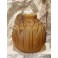 Vase boule en verre satiné moulé jaune ambré signé CLA, Art Déco, vers 1930