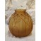 Vase boule en verre satiné moulé jaune ambré signé CLA, Art Déco, vers 1930