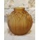 Vase boule en verre satiné moulé jaune ambré signé CLA, Art Déco, vers 1930